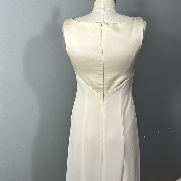 Vintage Cache 60s style Embroidered Rhinestone Bow Maxi Sleeveless Dress sz 6 - Picture 6 of 13